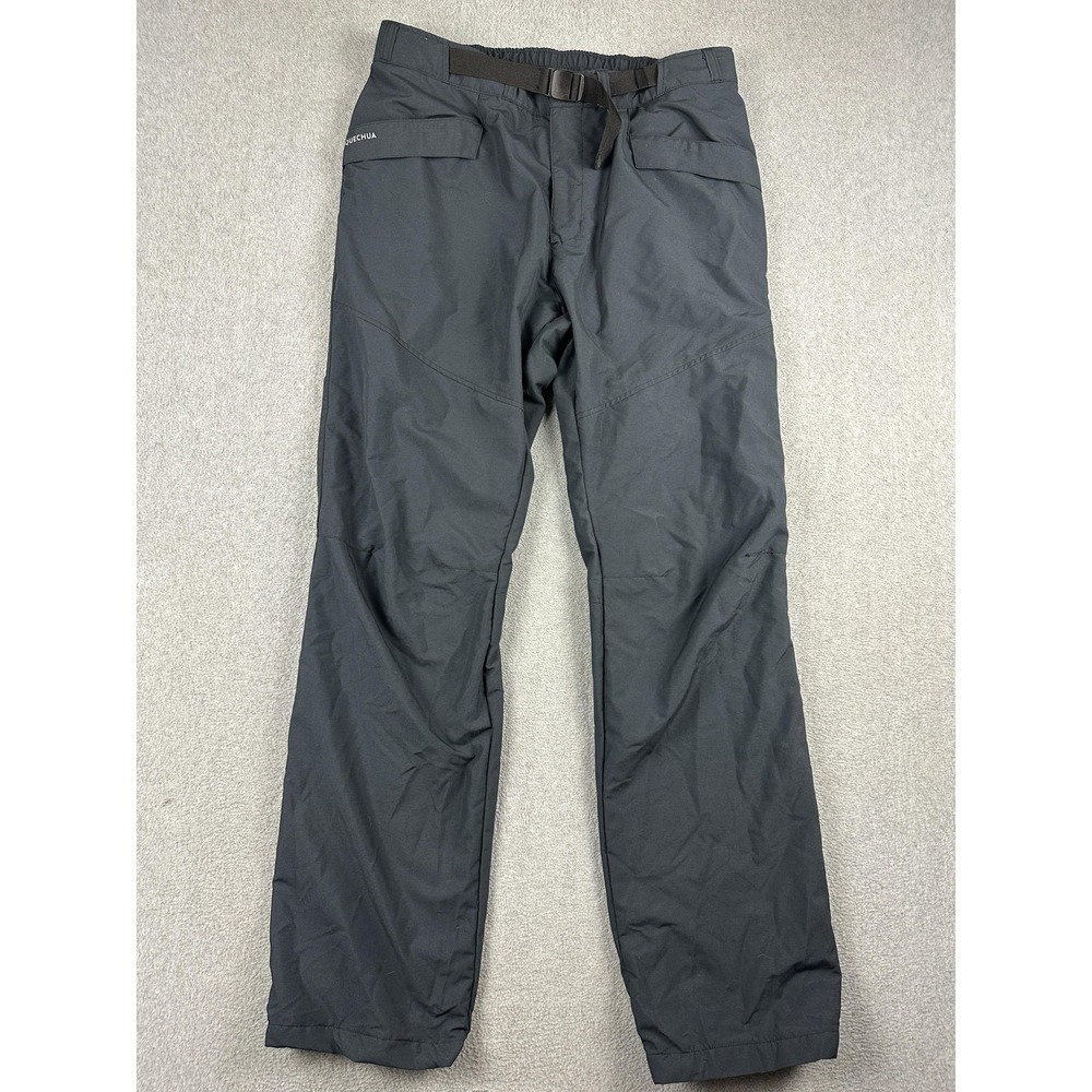Quechua Snow Pants Mens XL 34x33 Gray SH100 Warm Fleece Lined Winter Hiking
